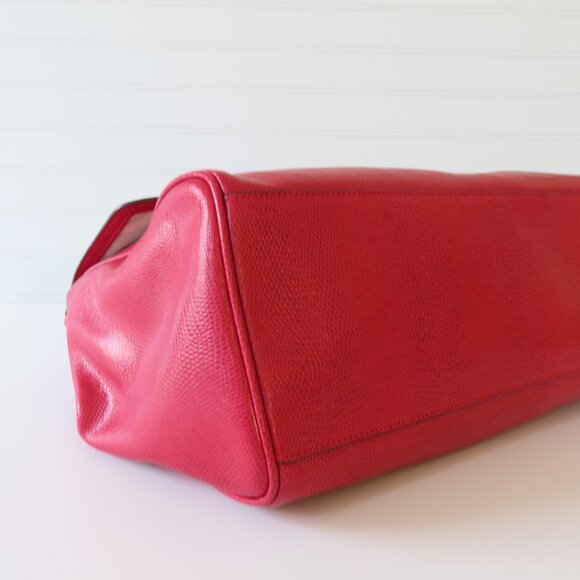 COACH Pinnacle Harper grenadine red embossed lizard tote bag satchel EUC 23572 - Picture 14 of 16